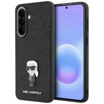 Karl Lagerfeld Fixed Glitter Ikonik Logo Metal Pin Case for Samsung Galaxy A37 5G / black