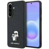 Karl Lagerfeld Saffiano Karl&Choupette Metal Logo Case for Samsung Galaxy A57 5G / black
