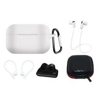 Fusion Komplekts silikona maciņš | auss āķis | kakla siksniņa | pulksteņa siksnas turētājs | karabīne Apple Airpods Pro 1 | 2 balts