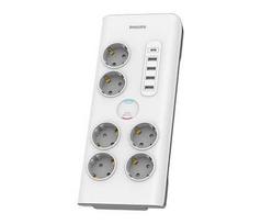 PHILIPS Surge protector 6 sockets AC Fr 40W, 2