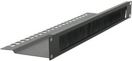 Lanview 1U 19"" L BENT, BRUSHED CABLE  ORGANIZER PANEL BLACK