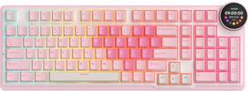 Royal Kludge RK-N99 RGB Pink Melody belaidė klaviatūra | 96%, Hot-swap, Cream switches, US