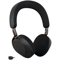 Jabra Evolve3 75 UC belaidės ausinės su mikrofonu, Advanced ANC, Link 390a USB-A, belaidis įkrovimas, juodos