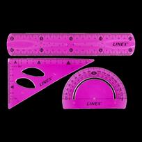 Lanksčių liniuočių rinkinys Linex su 20 cm, KEPLIX5705467075947
