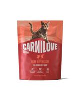 CARNILOVE Active Cat Beef and Venison Sterilised 400 g jautiena ir elniena, sterilizuotiems katėms