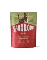 CARNILOVE Active Cat Duck and Pheasant Sterilised 400 g antis, skirtas sterilizuotiems katėms