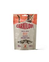 CARNILOVE Freeze-Dried Snack Cat Beef 40 g su jautiena ir katžole, liofilizuoti skanėstai katėms
