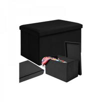 Juodas aksominis pufas 60x30x30 cm Ruhhy 25995