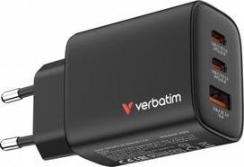 Verbatim Charger GaN 65W QC 3.0, 2x USB-C, 1x USB PD 3.0 EU