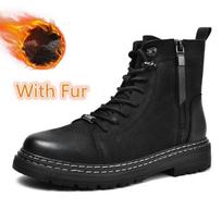 Vyriški batai natūralios odos su šoniniu užtrauktuku Ankle Boots Vyriški batai Laisvalaikio odiniai batai Vyras Lauko patogūs prabangūs batai 40 black