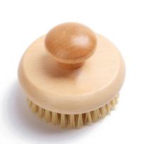 Round Bath Shower Body Exfoliating Brush Natural Sisal Bristles Beech Wood Handle Dead Skin Remover Back Scrubber Massage Tool beige