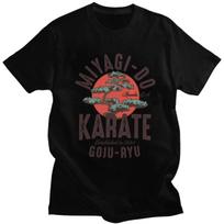 Japanese Kung Fu T Shirt Miyagi Do Inspired Karate Kid Printed T-shirt Women Men Vintage Cobra Kai Casual Short Sleeve Tpos Tee S smėlis
