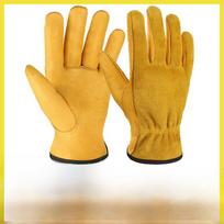 Breathable Non-Slip Cowhide Work Gloves: Cycling, Labor Protection, and Welder Gloves Small