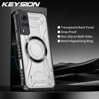 KEYSION Transparent Magnetic Case for VIVO Y51 Y51A Y31 2021 Silicone+PC Heavy Duty Shockproof Phone Cover for VIVO Y53S 4G for VIVO Y51 juoda