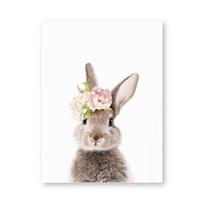 Rabbit Bubble Gum Art Poster Prints Blue Pink Nursery Wall Art Canvas Paintings Wall Picture Baby Animals Bunny Nursery Decor 21X30cm No Framed