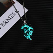 Dragon Wolf King Flame Necklace - Hip Hop Pendant for Men & Women, Clubbing Style, Couple Design Neck Chain