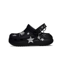 Crocs EVA Classic Crush clog Rhapsody Galaxy Walk Y2k Sweet and Cool Style Versatile Hole Shoes Unisex Black and Silver 37-38