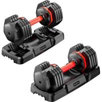 Reguliuojamų vienrankių hantelių rinkinys inSPORTline DuraBell® 2 x 6,5–24,5 kg