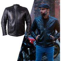 Odinė moto striukė W-TEC Elcabron - Juoda