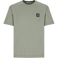 Stone Island Vienos spalvos logotipas Apvalus kaklas Trumpomis rankovėmis Marškinėliai Vyriški Viršutiniai drabužiai Žalia K1S152100039S0013-V0055 XXL