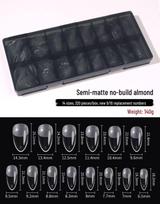 Half-Matte Gel Nail Tips: Square, Slim, Oval, Almond Shapes - Seamless Full/Half Cover for Extension