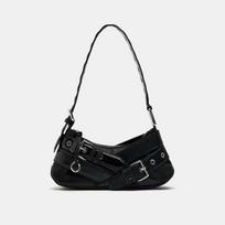 Korean Style Niche Sweet, Cool and Spicy Girl Handbag, Women's Solid Color High-end Single Shoulder Bag, Fashionable and Versatile Motorcycle Bag juoda