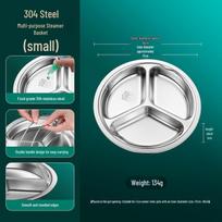 Dewei Chi 316L Stainless Steel Compartmental Steaming Plate with Handle 5 pieces