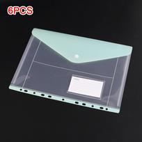 6 pcs Plastic Binder Folders A4 Label Loose-Leaf Simple Design Binder Pocket  Home Office žalia