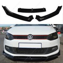 Front Bumper Lip Spoiler Splitter Diffuser Cover Guard For VW Polo MK5 6R 6C MPI Tsi Hatchback Basic 2009-2017 Bodykits Tuning 10-13 Gloss Black