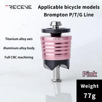 RECEVE Folding Bike Rear Shock Absorber Bicycle Suspension Rear Bumper Titanium Alloy Shock Absorbers For Brompton P/T/G Line PLINE Pink