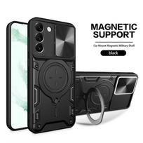 For Samsung Galaxy S22 Ultra S 22 S22+ Case Armor Camera Lens Protection Funda For GalaxyS22 S22 Plus Magnetic Holder Ring Cover For Galaxy S22 juoda