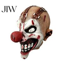 Creepy Clown Face for Cosplay Halloween Mask, Realistic Latex Horror Scary Mask with Red Nose Haunted House Parties Costume Events Escape Room
