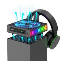 Xbox Series X aušinimo ventiliatorius su temperatūros valdymu, RGB apšvietimu, ausinių laikikliu, laikymo stovu PG-XBX026A