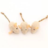 Three Pack Plush Simulation Mouse Catnip Cat Teasing Toy Pet Supplies 3pcs