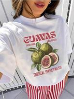 Oversized Y2K print T-shirt: Guavas XL