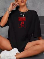 Oversized T-shirt with pitbull print L