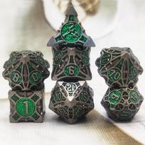 Kostki rpg toksyczny portal zestaw 7 metalowych kości