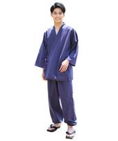 Samue All Season Relaxing Japanese Men's Japanese workwear Set, 100% Cotton, Loungewear, Size L Color Deep Blue Indigo