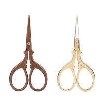 2pcs Small Eyebrow Trim Scissors Stainless Steel Grooming Scissors  For Eyebrows