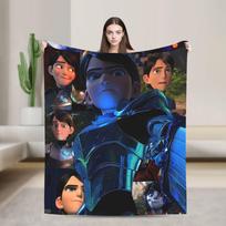 Trollhunters Tales Of Arcadia Warm Blankets Picnic Plush Throw Blanket Aesthetic Couch Bed Flannel Bedspread Sofa Bed Cover Size: 75*100cm, Weight: 230 GSM