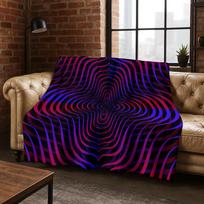 3D Mosaic Visual Geometry Illusion Flannel Blanket Soft Warm Blanket for Bedroom Living Room Bed Travel Camping Picnic Gift Size: 75*100cm, Weight: 230 GSM