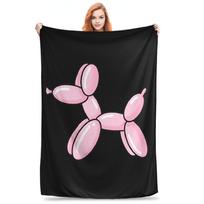 balloon dog pink Blanket Warm Fleece Sofa Throw Blanket for Couch Bedding Travel Throws Bedspread Quilt Size: 75*100cm, Weight: 230 GSM