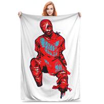 Flannel Throw Blanket Horror Game Mouthwashing Warm Plush Blankets Soft Bedding for Bed Living room Home Picnic Couch Size: 75*100cm, Weight: 230 GSM