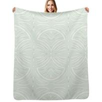 Mint Green Art Deco Elegant Pattern Throw Blanket Soft Home Decor Blanket for Couch Bedroom Size: 75*100cm, Weight: 230 GSM