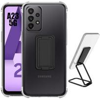 Case for Samsung Galaxy A23 5G Transparent Shockproof with Foldable Metal Stand Grey juoda