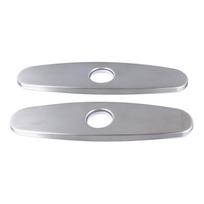 2PCS Hole Cover Deck Plate Pull Down Faucet Plate Stainless Steel Easy Maintenance Anti Leakage for