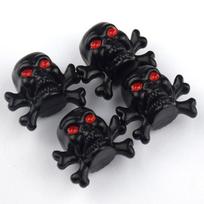 In-Stock Alien Skull Tire Valve Stem Caps Silver Small Skull, 1 pc gray