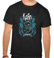 Unisex Marškinėliai 100% medvilnės Vyriški Moteriški Korn Roko Muzikos Logotipas Juodas T-SHIRT -1073- XL