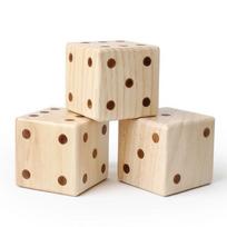 Tvirto pušies medžio dideli kauliukai - 9CM Vejos ir stalo žaidimų aksesuarai beige