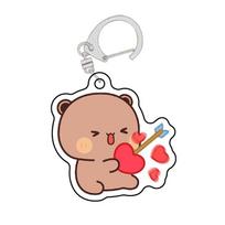 Adorable Bubu Cartoon Keychain Acrylic Pendant - Student Backpack Charm Personalization Available 5CM